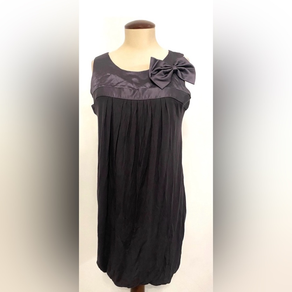 Maje Navy Purple Silk and Wool Blend Dress